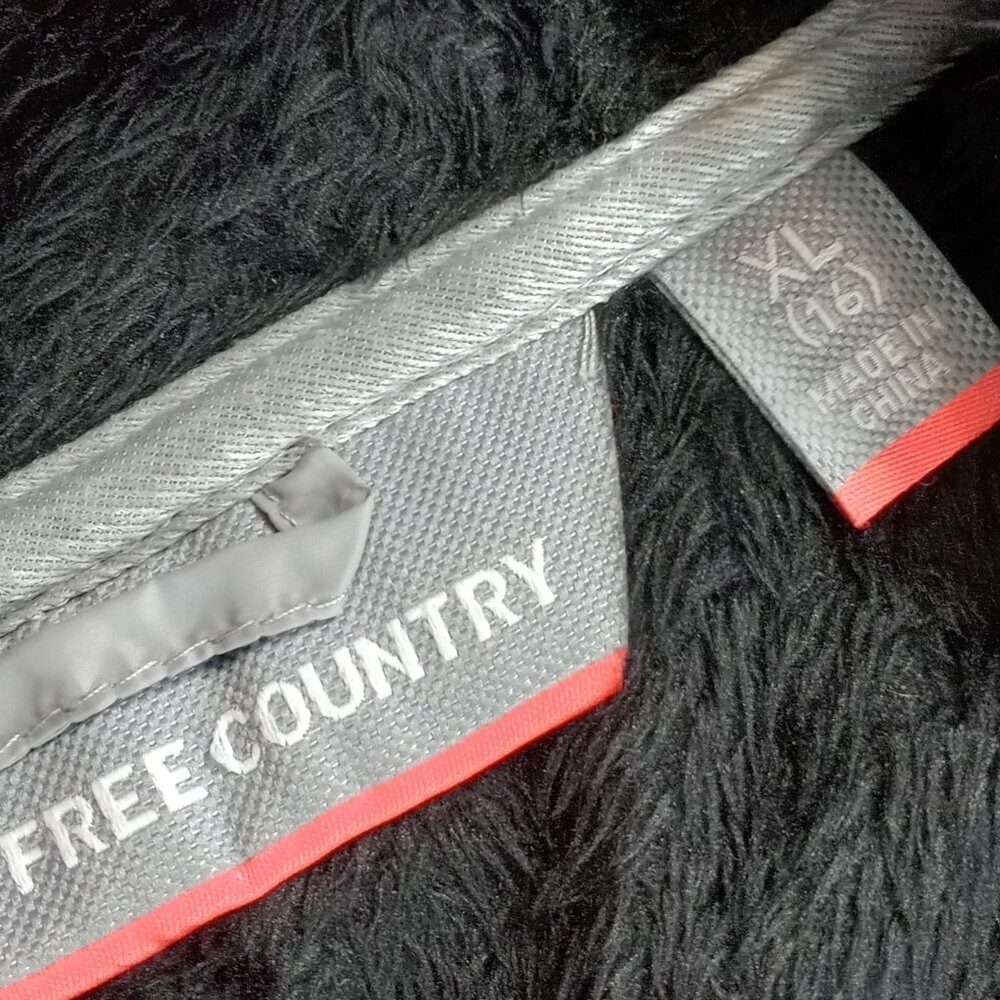 Free Country Girls XL 16 Black Pink Quilted Fleece Full Zip Hooded Jacket - Picture 3 of 13